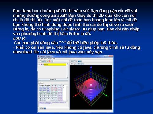 Phần mềm Vẽ đồ thị Graphing Calculator 3D