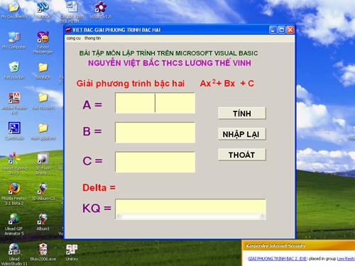 Phần mềm giải phương trình bậc 2