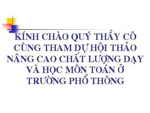 Nâng cao chất lượng dạy học môn toán