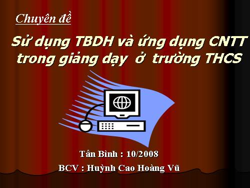 Su dung TBDH & Ung dung CNTT vao trong day ho