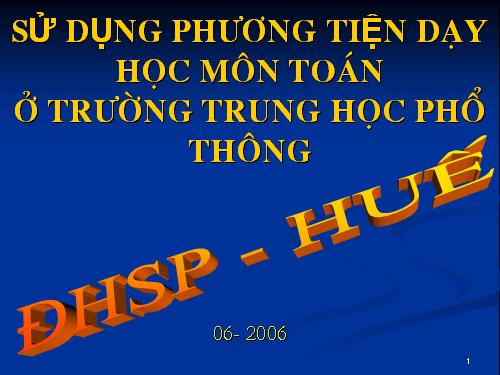 Sử dung phương tiện dạy học hiệu quả