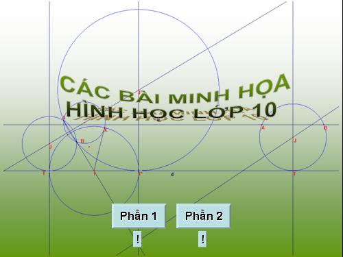 Mục lục các bài minh hoạ hình học lớp 10