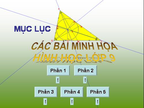 Mục lục các bài minh hoạ hình học lớp 9