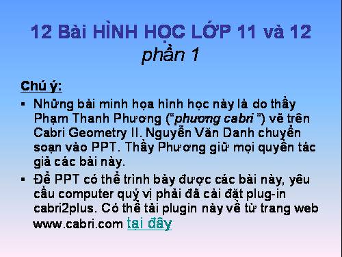 12 bài minh họa hình học lớp 11 & 12 - phần 1