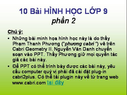 10 bài Hình Học lớp 9 - phần 2