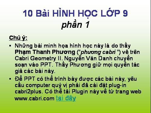 10 bài minh hoạ toán lớp 9 - phần 1