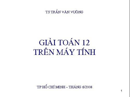 Giải toán 12 trên máy tính