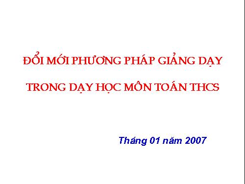 Chuyên đề đổi mới phương pháp dạy học