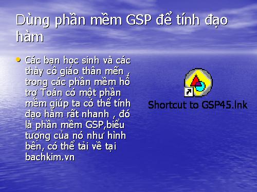 tính đạo hàm bằng phần mềm GSP