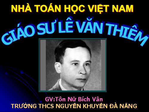 Giáo sư Lê Văn Thiêm
