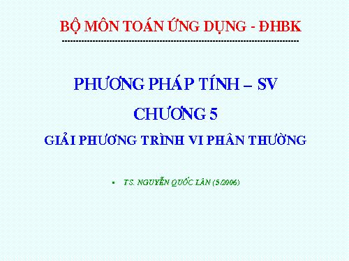 Giải gần đúng PTVP thường