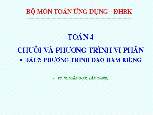 PT đạo hàm riêng