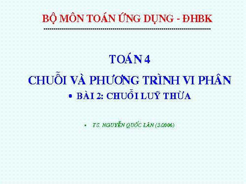 Chuỗi lũy thừa