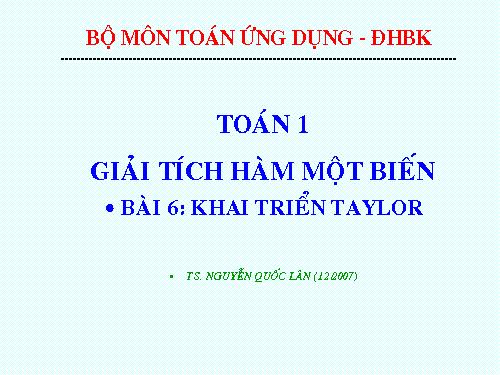 Khai triển Taylor