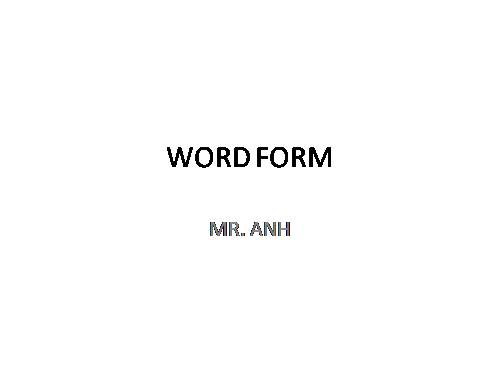 Word form