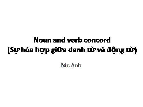 Noun and verbs concord