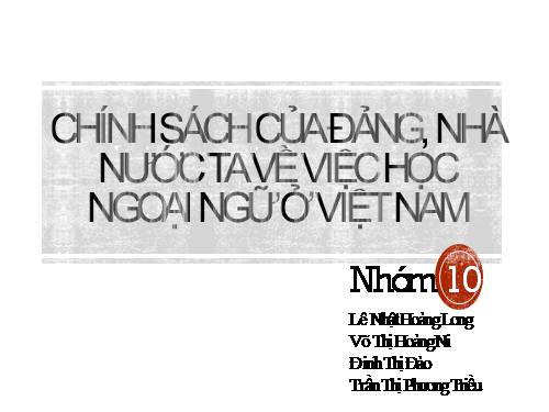 Vấn đề Học Ngoại ngữ ở việt nam