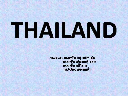 THUYẾT TRÌNH ANH VĂN THAILAND
