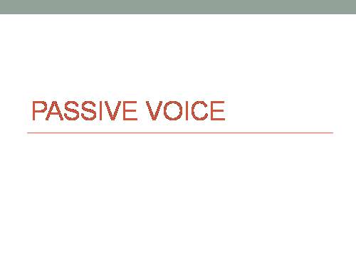 Passive voice