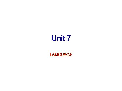 K 10 Unit 7 : Cultural Diversity - LANGUAGE