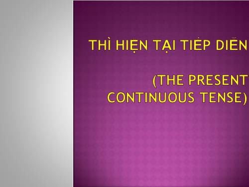 thì hiện tại tiếp diễn