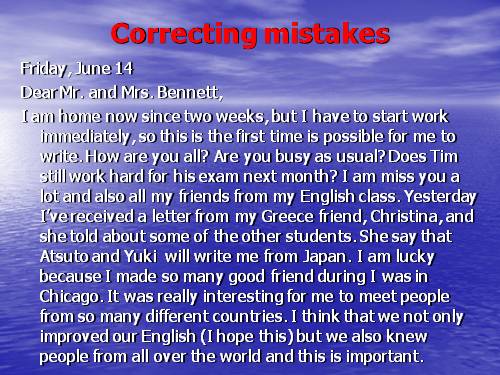 Unit 1. correcting mistakes