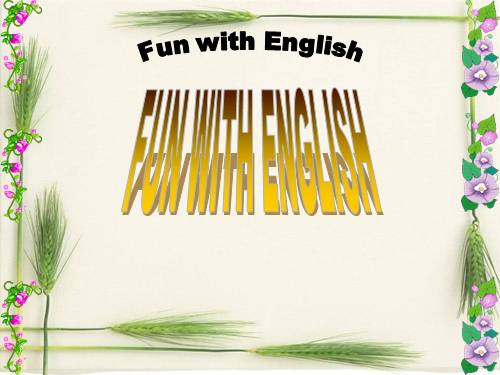 FUN WITH ENGLISH