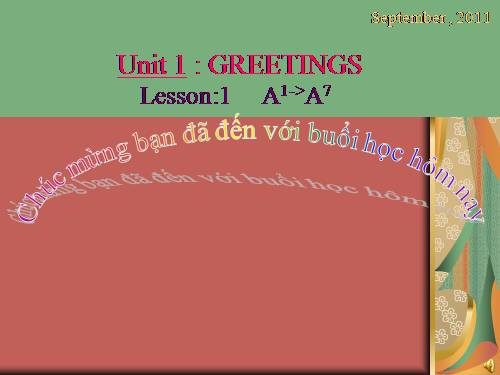 UNIT 1: GREETINGS