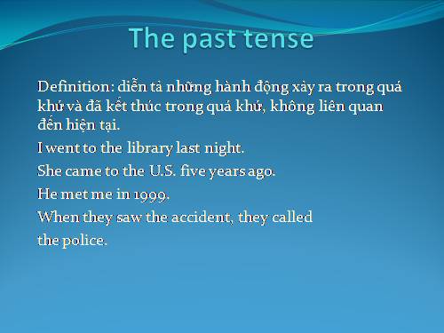 powerpoint about past  tense