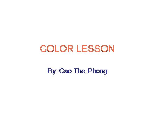 Color Lesson