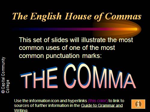 THE ENGLISH HOUSE OFCOMMAS