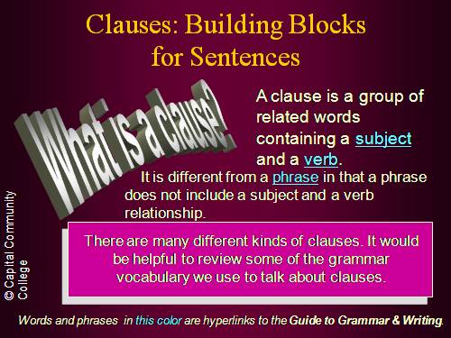 CLAUSES - ESENTIAL BUILDING BLOCKS