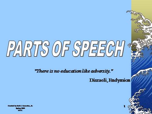 PARTS OF SPEECH - PRESENTATION 2