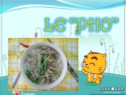 La représentation de la recette du pho