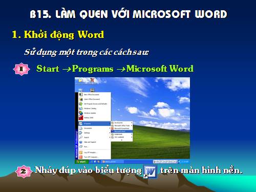 LÀM QUEN VỚI MS WORD