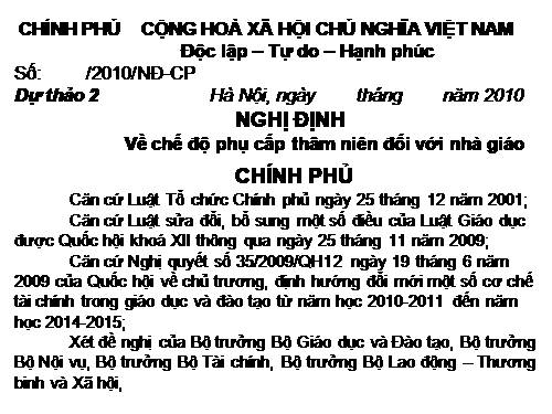 Phụ cấp thâm niên cho giáo viên