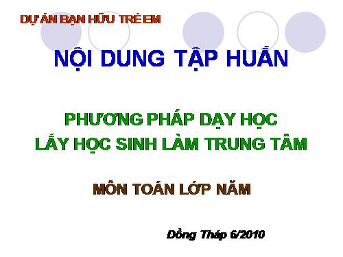 Phương pháp dạy học toán 5