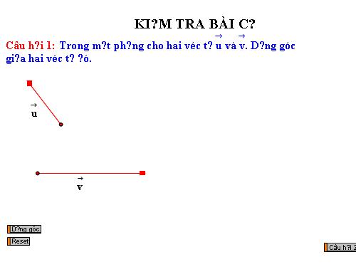 Tích vô hướng của 2 véc tơ