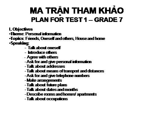 MA TRẬN THAM KHẢO