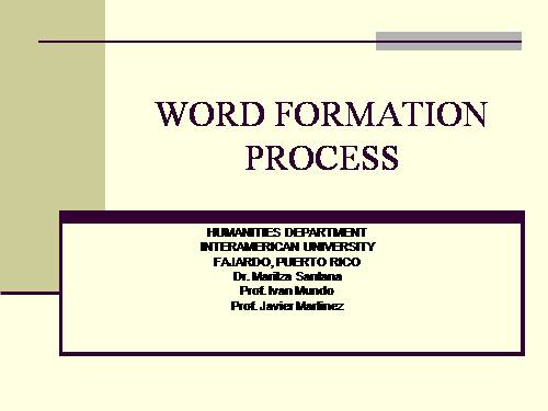 word formation