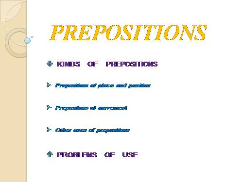 Bài giảng về Preposition