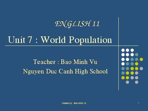 Unit 7 World Population