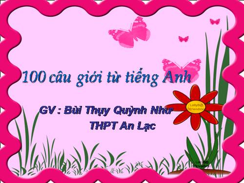 100 câu giới từ Anh Văn (Hay)