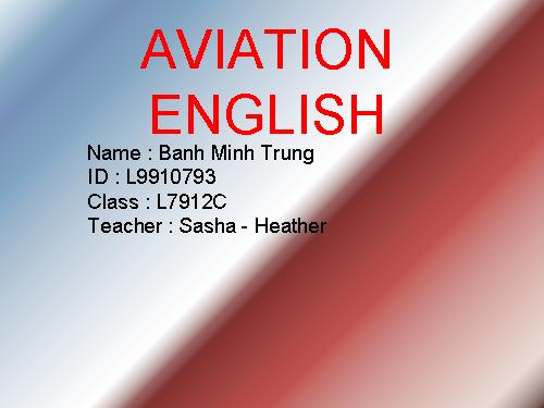 Aviation English- Trung