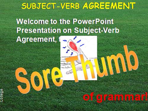 SUBJECT  -  VERB AGREEMENT