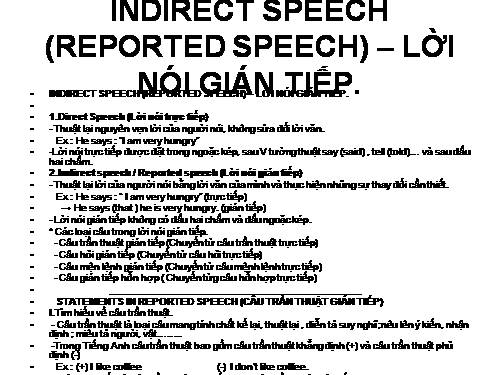 REPORTED SPEECH WITH STATEMENTS