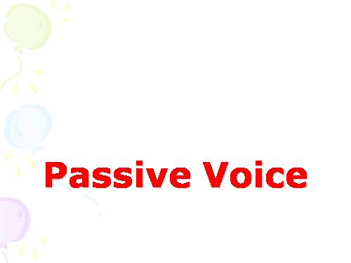 passive voice