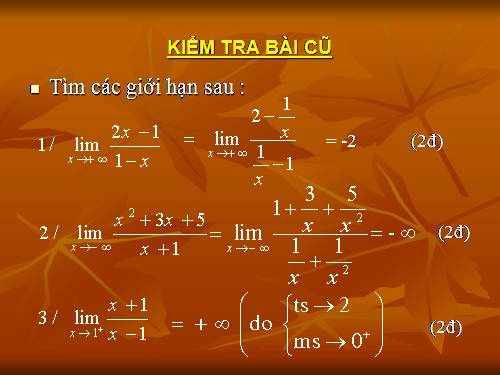 Tiết 10: Tiệm cận