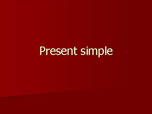 present simple