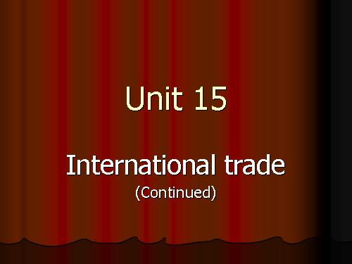 International trade